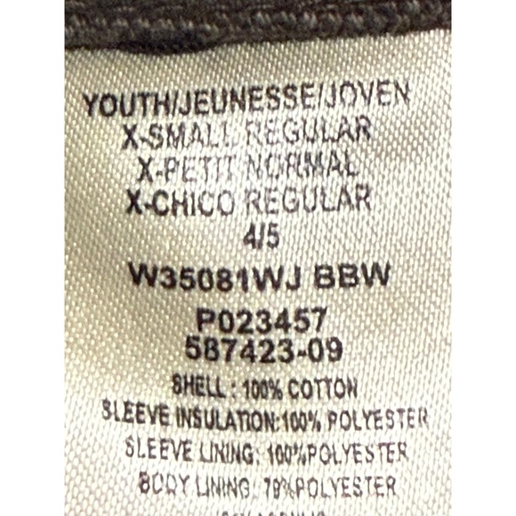 Walls Blizzard Pruf‎ Hooded Jacket Sherpa Lined Brown Duck Canvas kids XS - Picture 6 of 6